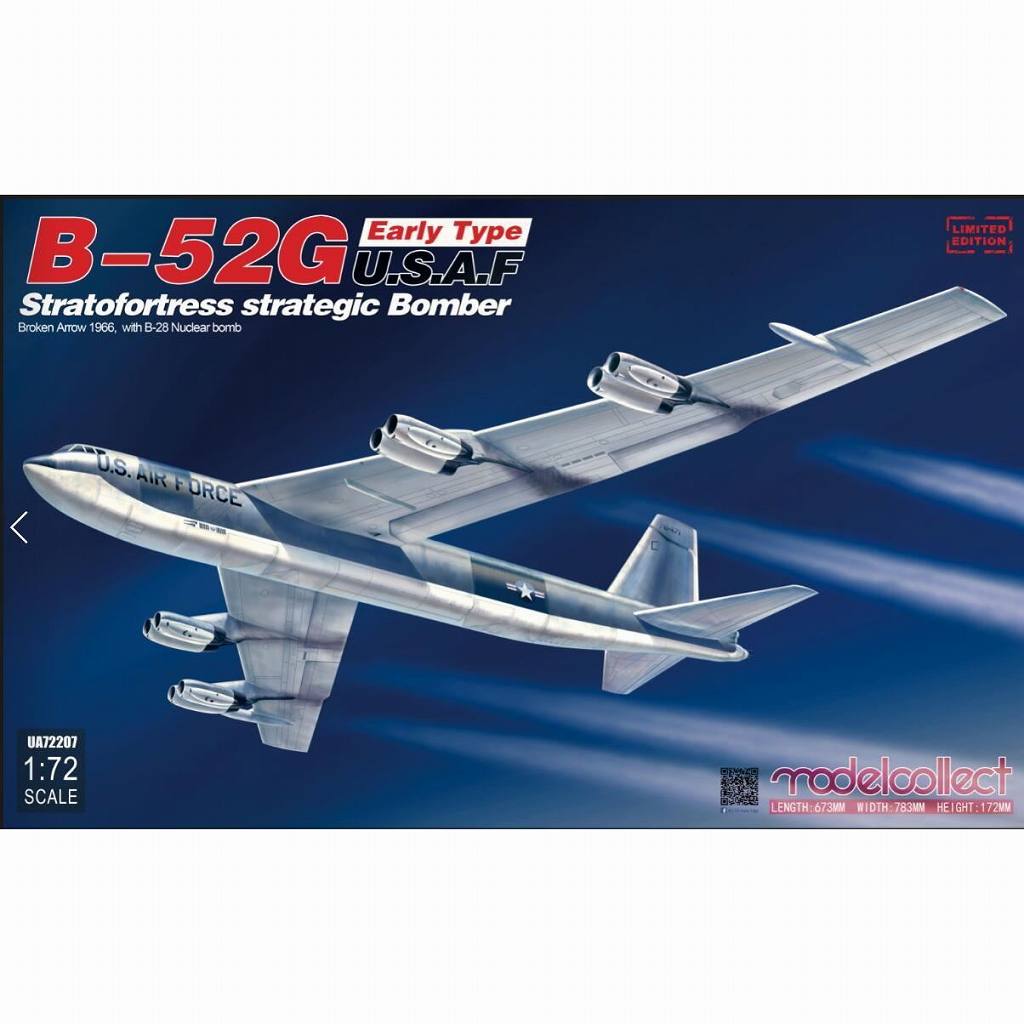 【新製品】UA72207 ボーイング B-52G ストラトフォートレス 前期型 w/B28核爆弾 ｢ブロークン・アロー196年｣ (パロマレス米軍機墜落事故)