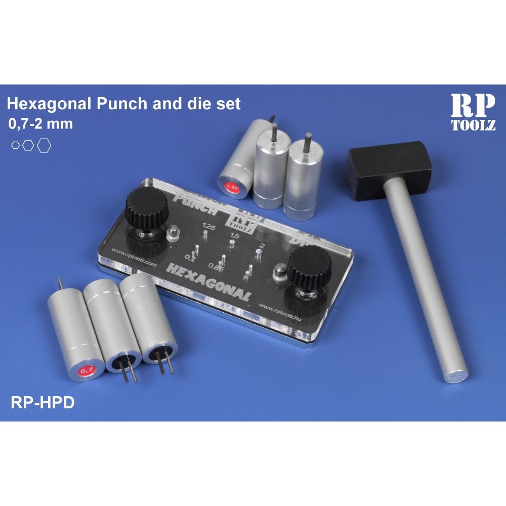 【再入荷】RP-HPD パンチ&ダイ 六角 プラ板/金属板打ち抜き工具