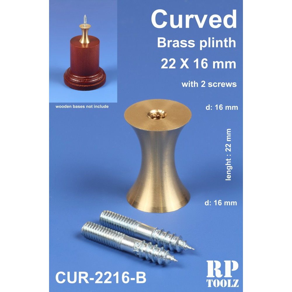 【新製品】CUR-2216B 湾曲型 22mm×16mm 真鍮製飾り支柱 【小】