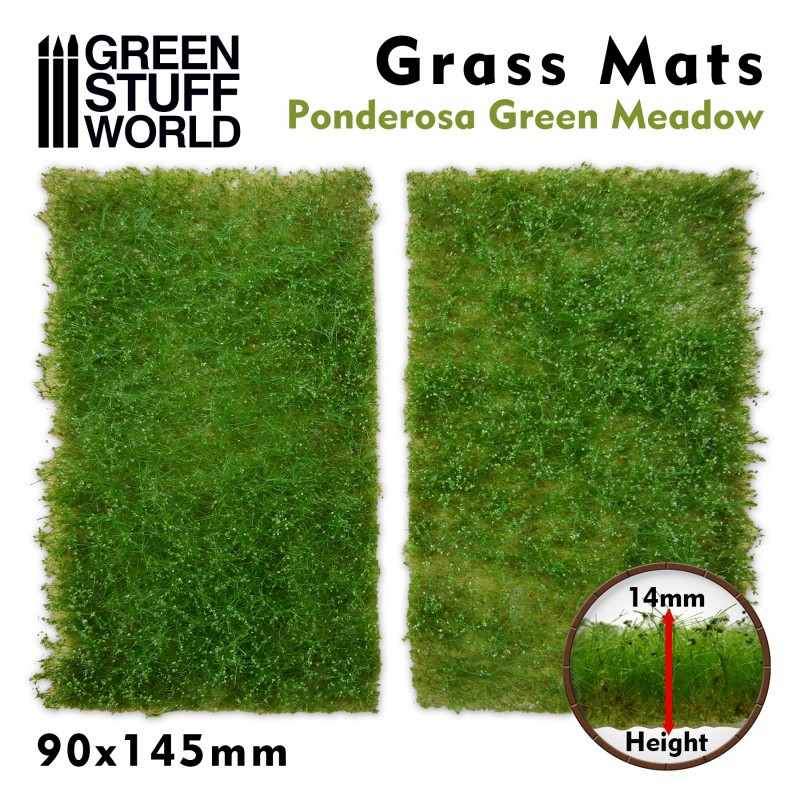 【新製品】GSWD-10338 ジオラマ素材 芝マットカット版 ポンデローサグリーンの牧草地