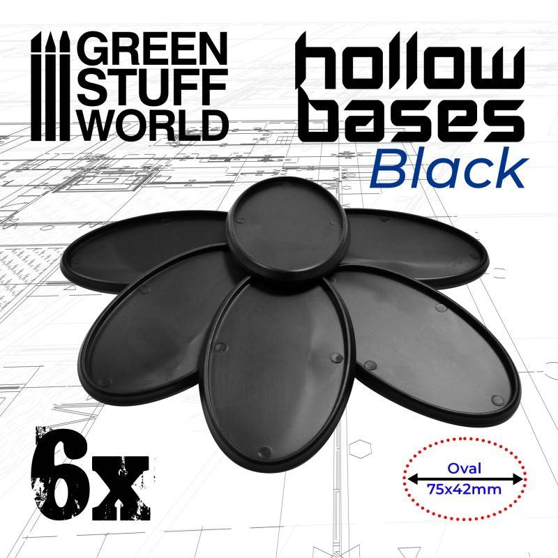 【新製品】GSWD-10903 フチ付きプラスチックディスプレイベース ブラック 楕円形75mm×42mm