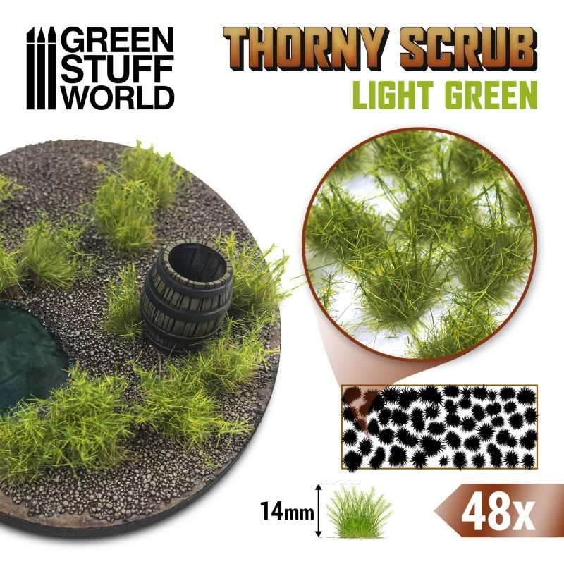 【新製品】GSWD-11499 情景素材 とげのある茂み 高さ14mm ライトグリーン(粘着剤付)