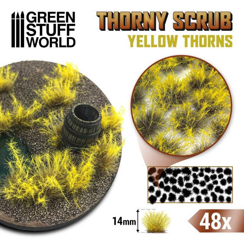 【新製品】GSWD-11502 情景素材 とげのある茂み 高さ14mm 黄色の茨(イエローソーンズ)(粘着剤付)