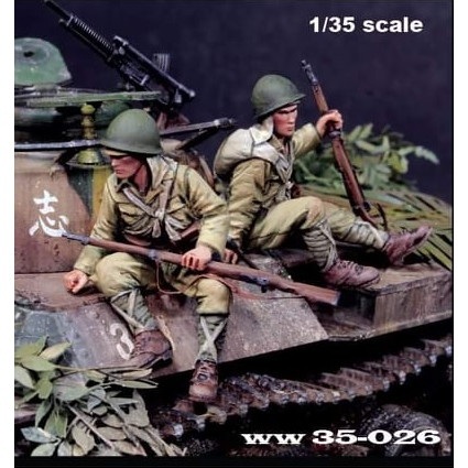 【新製品】WW35-026 1/35 WWII日本帝国陸軍 戦車跨乗兵セットA 据わる跨乗兵