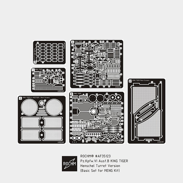 【新製品】RCAF35123)WWII 独 ティーガーII ヘンシェル砲塔 エッチング基本セット