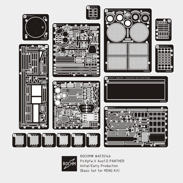 【新製品】RCAF35146 WWII 独 パンターD型 極初期/初期 エッチング基本セット