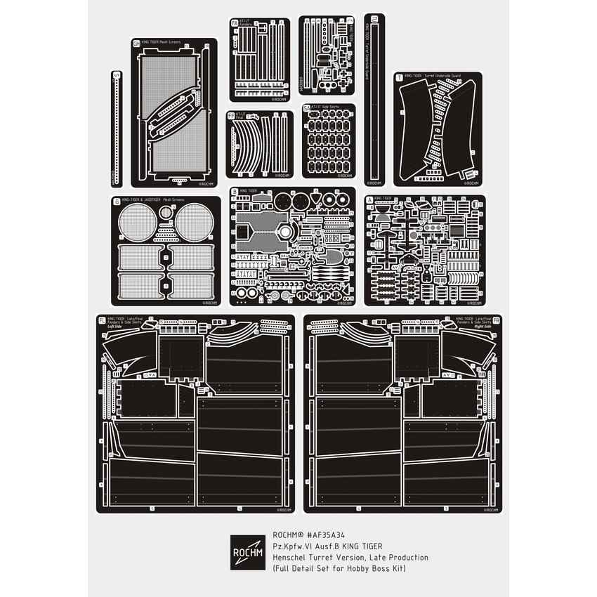 【新製品】RCAF35A34 WWII 独 キングタイガーヘンシェル砲塔後期型フルディテールセット（ホビーボス用）