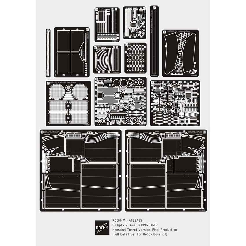 【新製品】RCAF35A35 WWII 独 キングタイガーヘンシェル砲塔最終後期型フルディテールセット （ホビーボス用）