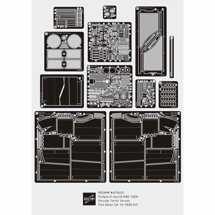 【新製品】RCAF35A37 WWII 独 キングタイガーポルシェ砲塔フルディテールセット（モンモデル用）