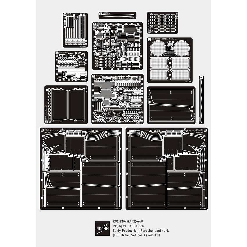 【新製品】AF35A48 1/35 WWII ヤークトティーガー初期生産 ポルシェ生産型フルディテールセット(タコム用)