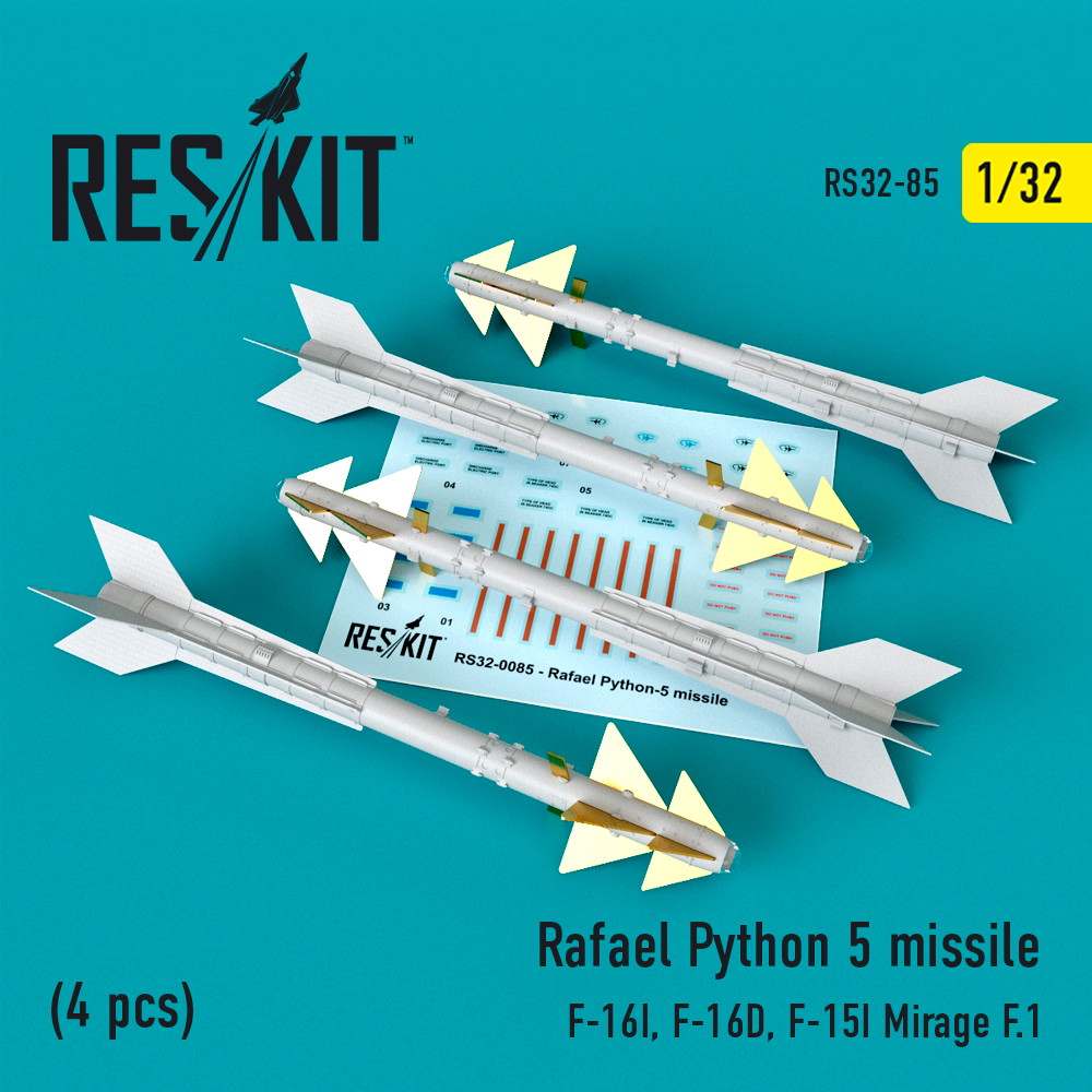 【新製品】RS32-085 1/32 ラファエル パイソン5 短距離空対空ミサイル(4個入り)