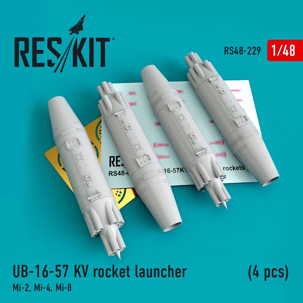 【新製品】RS48-0229 1/48 ロシア空軍 UB-16-57KV ロケット弾ポッド(4個入り)