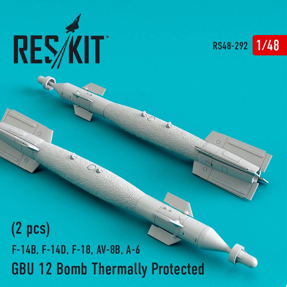 【新製品】RS48-0292 1/48 GBU-12 500ポンドレーザー誘導爆弾(海軍型、2個入)