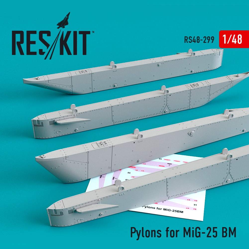 【新製品】RS48-0299 1/48 ミグ MiG-25BM フォックスバット用パイロンセット (ICM用)