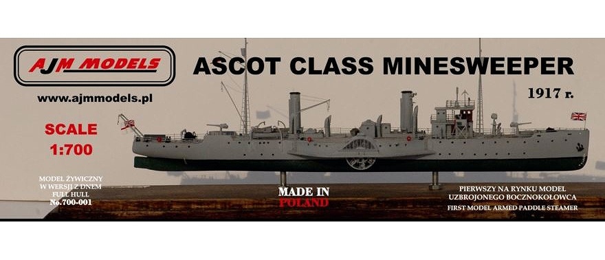 【新製品】700-001)アスコット級外輪掃海艇 1917 Ascot