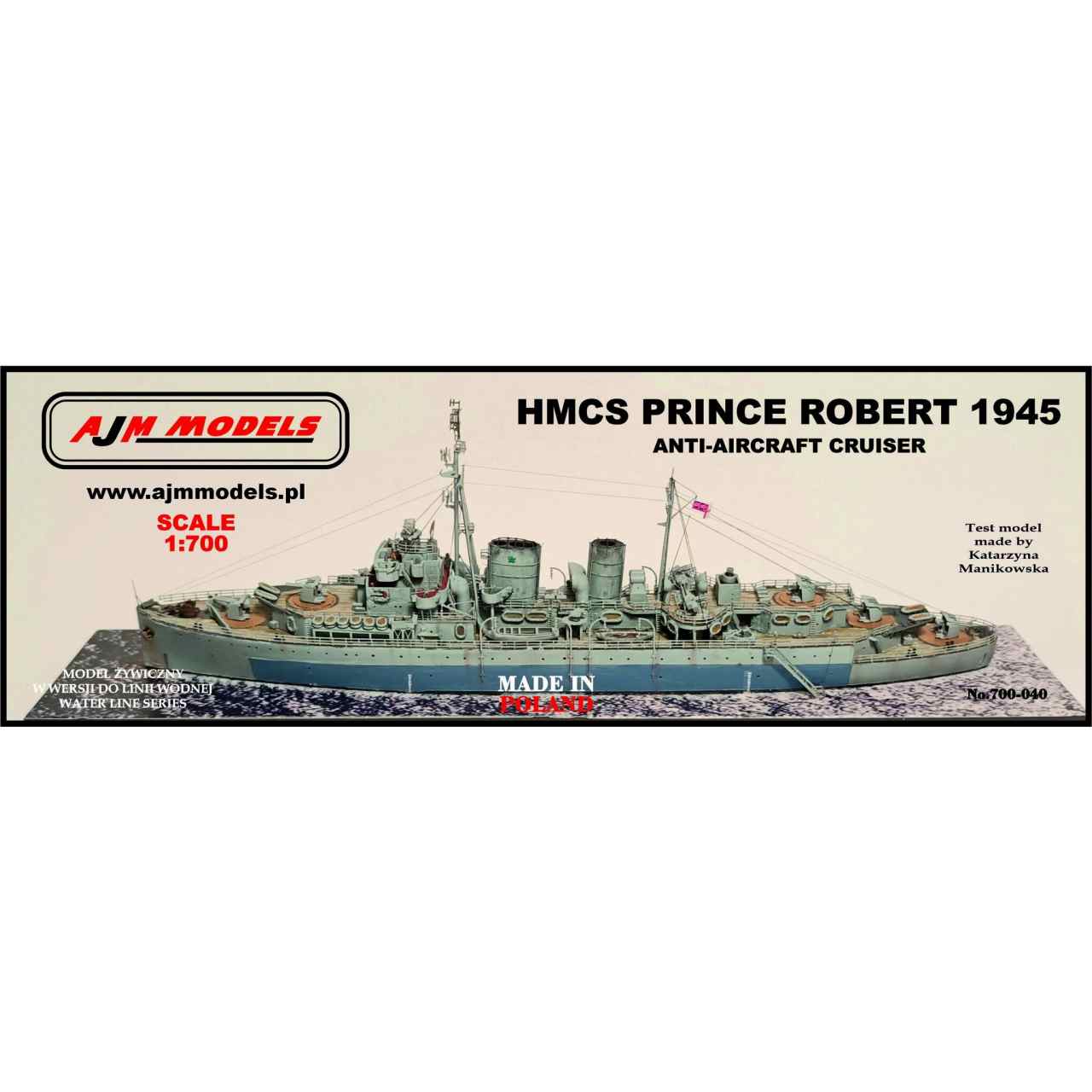 【新製品】700-040 カナダ海軍 防空巡洋艦 プリンス・ロバート Prince Robert 1945