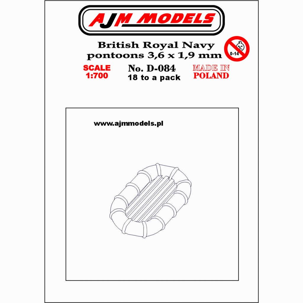 【新製品】D-084 英国海軍 ポンツーン 3.6×1.9ｍｍ