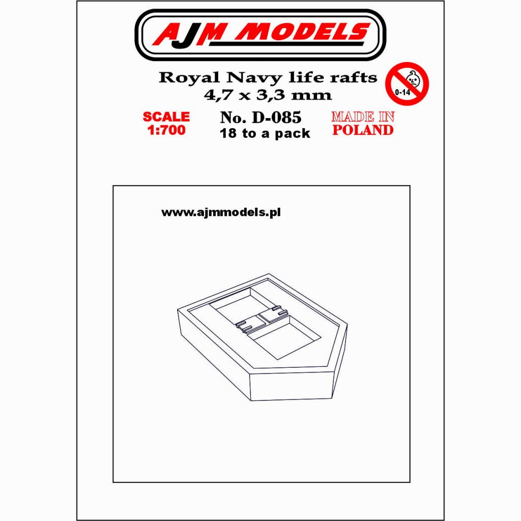 【新製品】D-085 英国海軍 ライフラフト 4.7×3.3ｍｍ