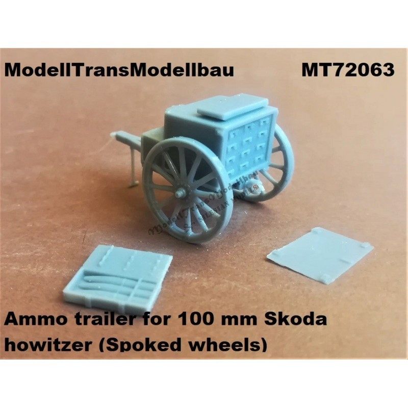 【新製品】MT72063 シュコダ 100mm榴弾砲用弾薬トレーラー スポークホイール