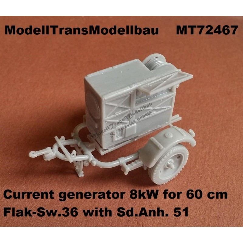 【新製品】MT72467 ドイツ Flak探照灯用 8kW 発電機 & Sd.Ah.51 トレーラー