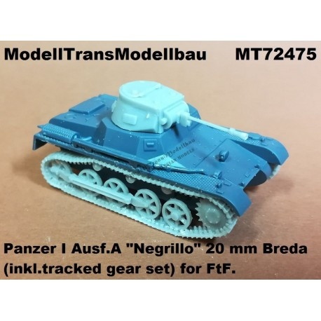 【新製品】MT72475 I号戦車A型用履帯&車輪セット ブレダ機銃搭載型砲塔付き