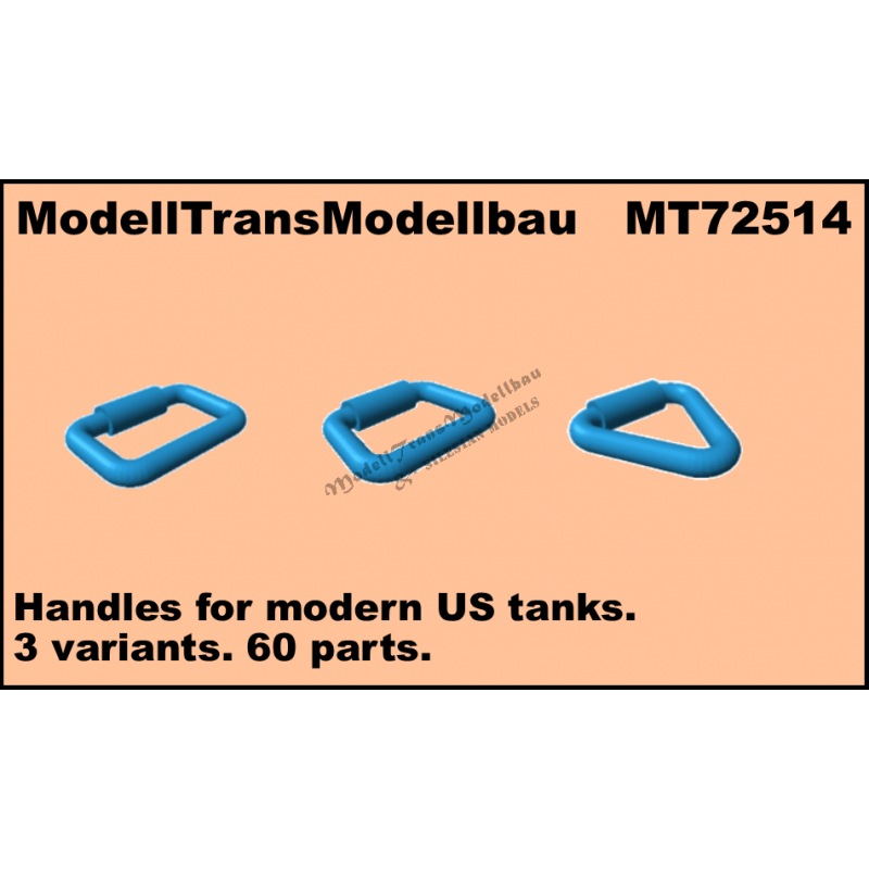 【新製品】MT72514 現用 アメリカ車輌用ハンドルセット 3種計60個 3Dプリント製