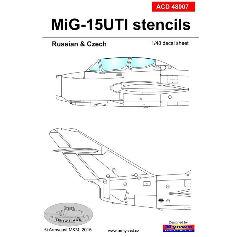 【新製品】ACD48007)MiG-15UTI ロシア/チェコ ステンシル