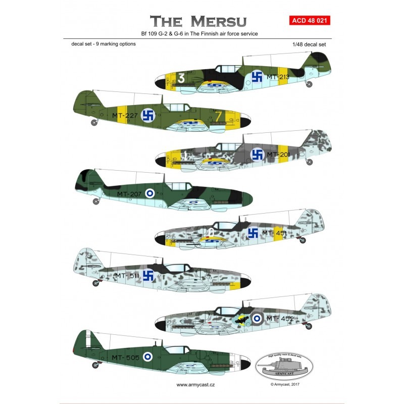 【新製品】ACD48021)メッサーシュミット Bｆ109G-2/6 メルス フィンランド空軍 戦中&戦後マーキング