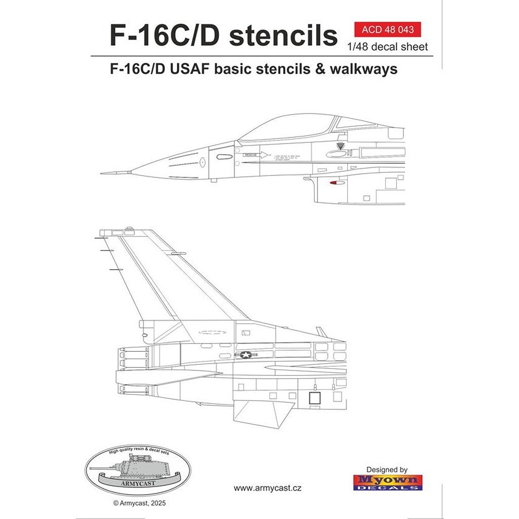 【新製品】ACD48043 1/48 F-16C/D ファイティングファルコン ステンシル