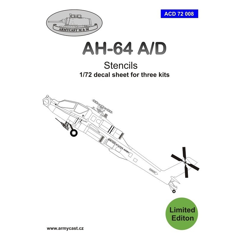 【新製品】ACD72008)AH-64A/D アパッチ ステンシル