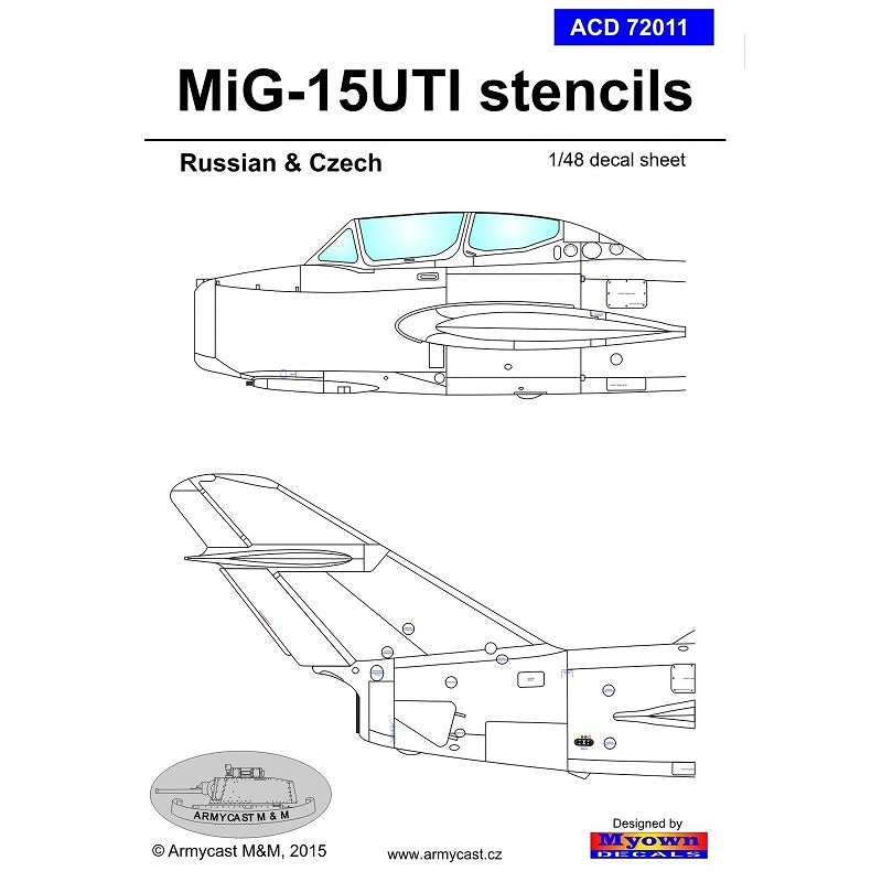 【新製品】ACD72011)MiG-15UTI ロシア/チェコ ステンシル