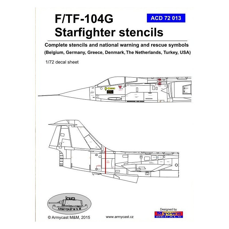 【新製品】ACD72013)F/TF-104G スターファイター ステンシル ベルギー/ドイツ/ギリシャ/デンマーク/オランダ/トルコ アメリカ