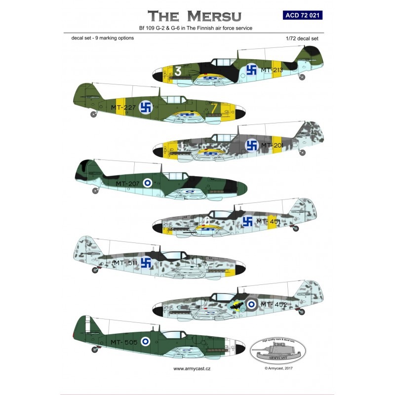 【新製品】ACD72021)メッサーシュミット Bｆ109G-2/6 メルス フィンランド空軍 戦中&戦後マーキング