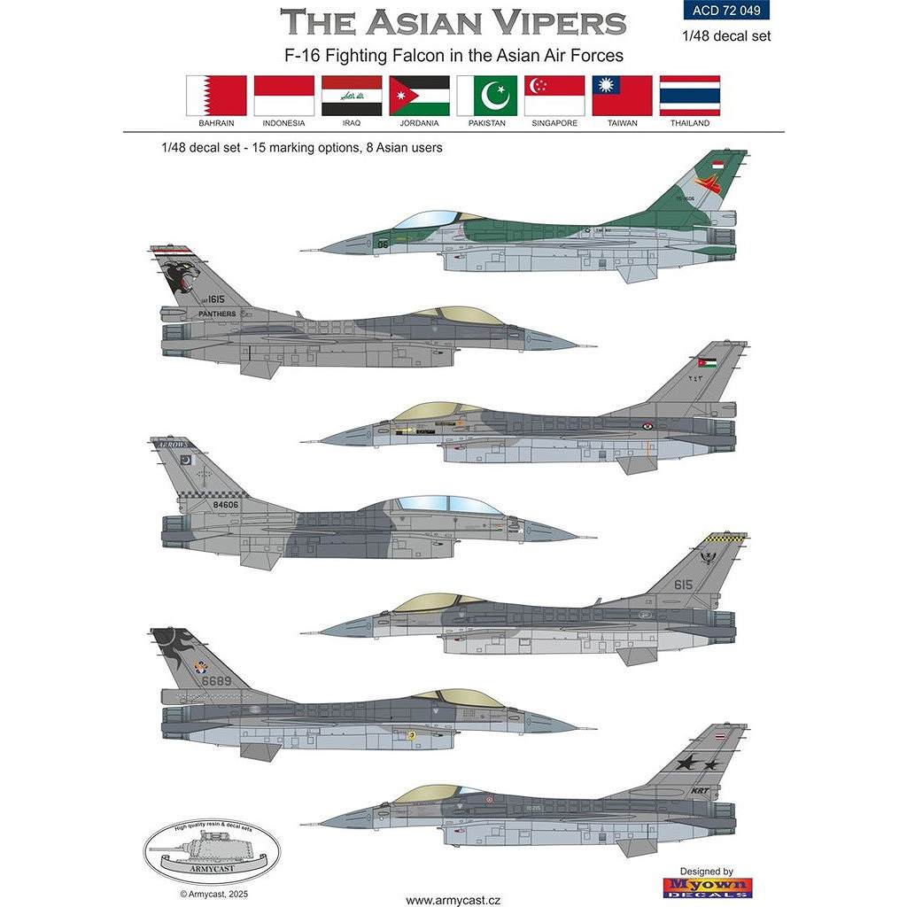 【新製品】ACD72049 1/72 F-16 ファイティングファルコン アジア8ヵ国