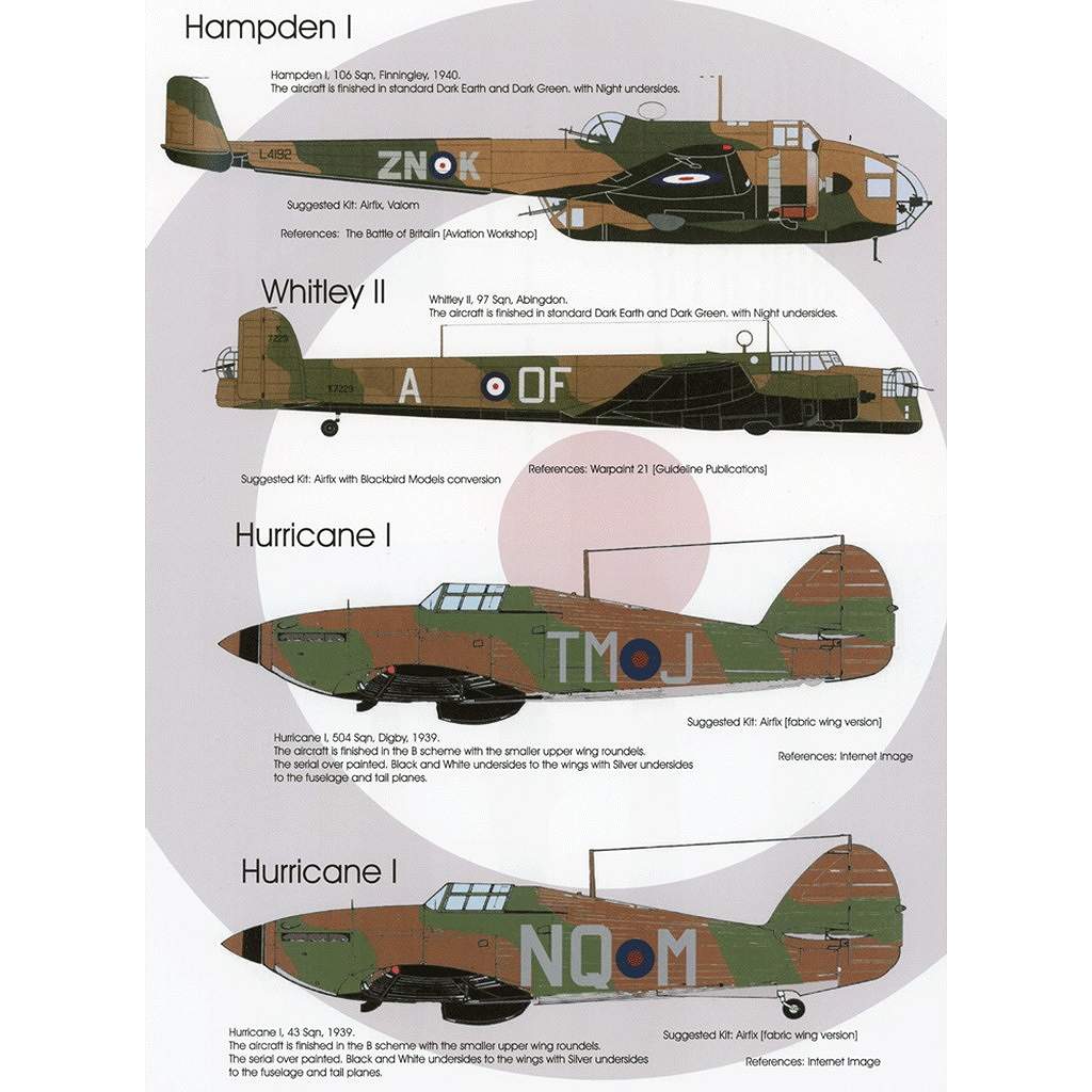【新製品】BMD72053 WWII 初期のイギリス空軍機 Pt.2