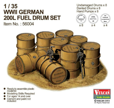 【新製品】[2012465600402] 56004)WWII ドイツ 200リットル燃料ドラム缶セット