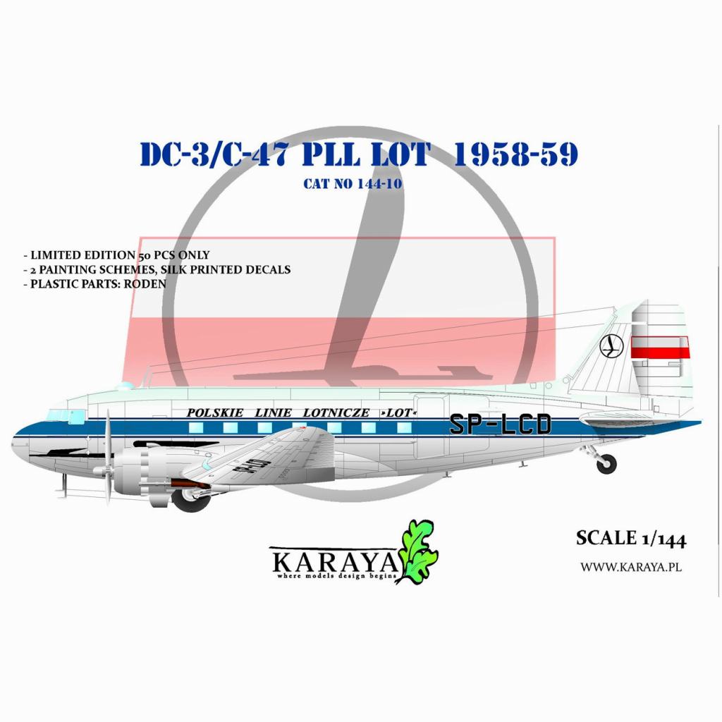 【新製品】144-10 DC-3/C-47 ポーランド航空 1958-59年