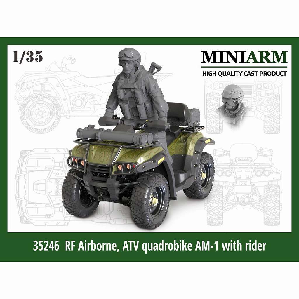 【新製品】B35246 1/35 現用 露 ATV AM-1 4輪駆動バイク フルキット ロシア空挺軍兵士付き