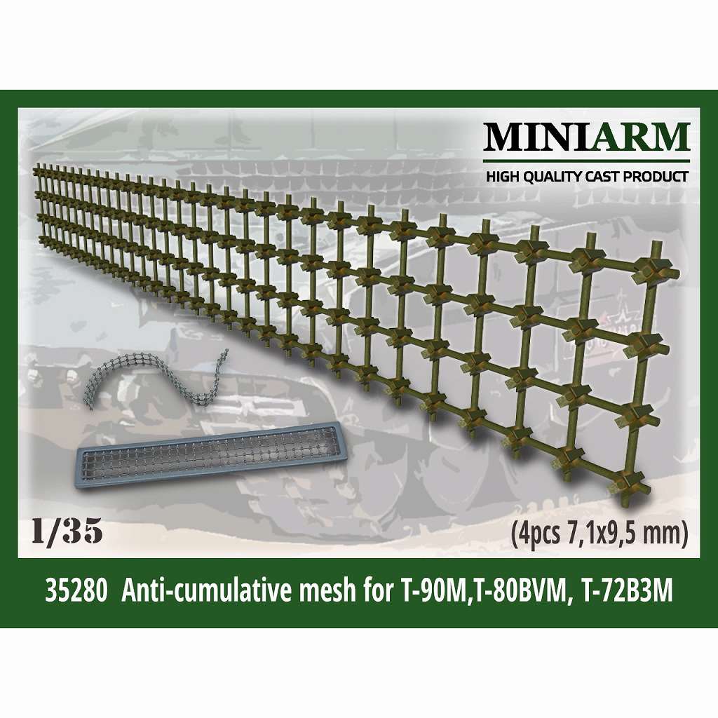【新製品】B35280 1/35 現用 露/ソ 成形炸薬弾防御メッシュ T-90M/T-80BVM/T-72B3M主力戦車用(4個入)