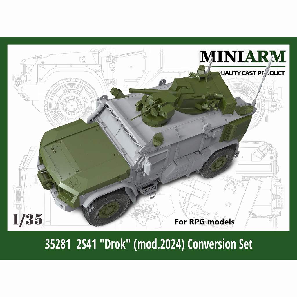 【新製品】B35281 1/35 現用 ロシア 82mm自走迫撃砲2S41「ドローク」2024年型 コンバージョンセット(RPGスケールモデル用)