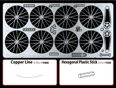 【再入荷】Ｐ35-111 ドイツ軍軍用自転車スポーク エッチングセット