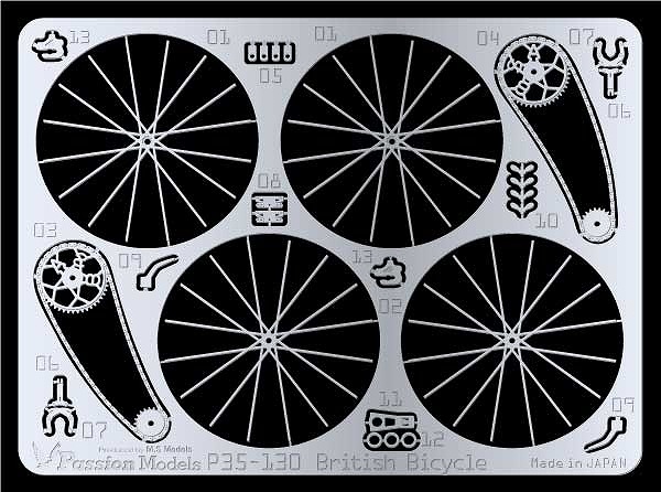 【新製品】P35-130)英軍 空挺兵自転車用 スポーク エッチングセット