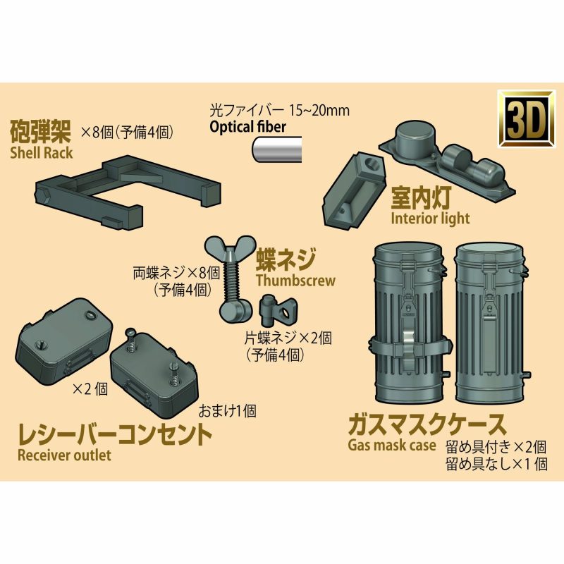 【新製品】P35T-008 1/35 ナースホルン3D砲弾庫ディテールアップセット