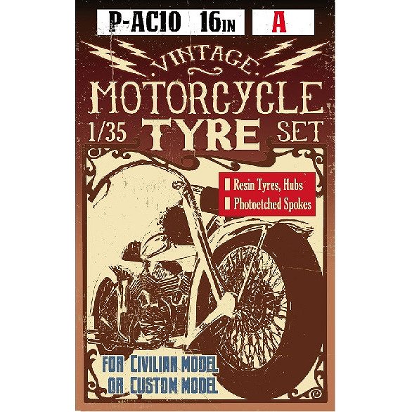 【新製品】P-AC10A)16inch Vintage Motorcycles Tyre (type A)