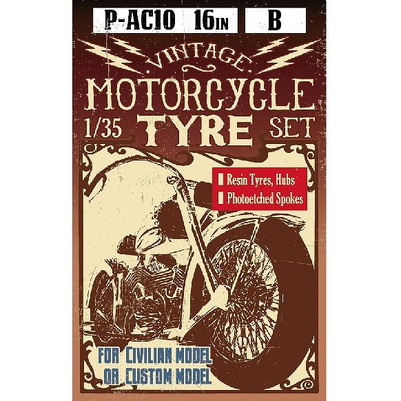 【新製品】P-AC10B)16inch Vintage Motorcycles Tyre (type B)