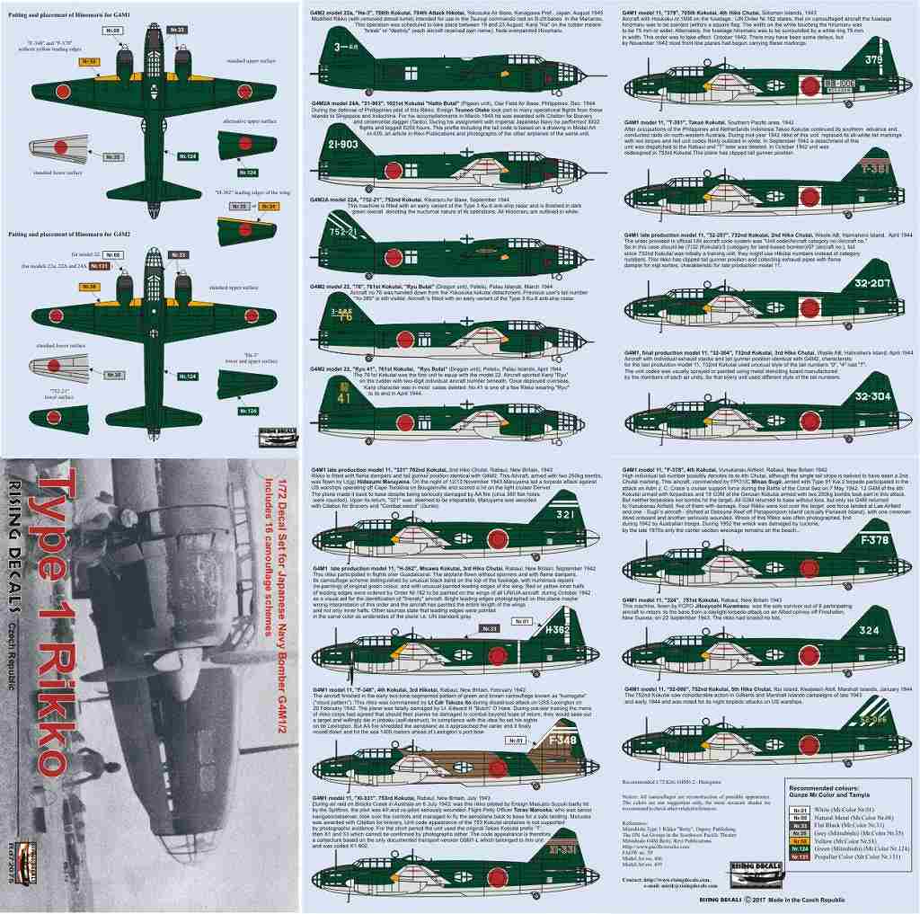 【新製品】RD72075)G4M1/2 一式陸上攻撃機一一/二二型