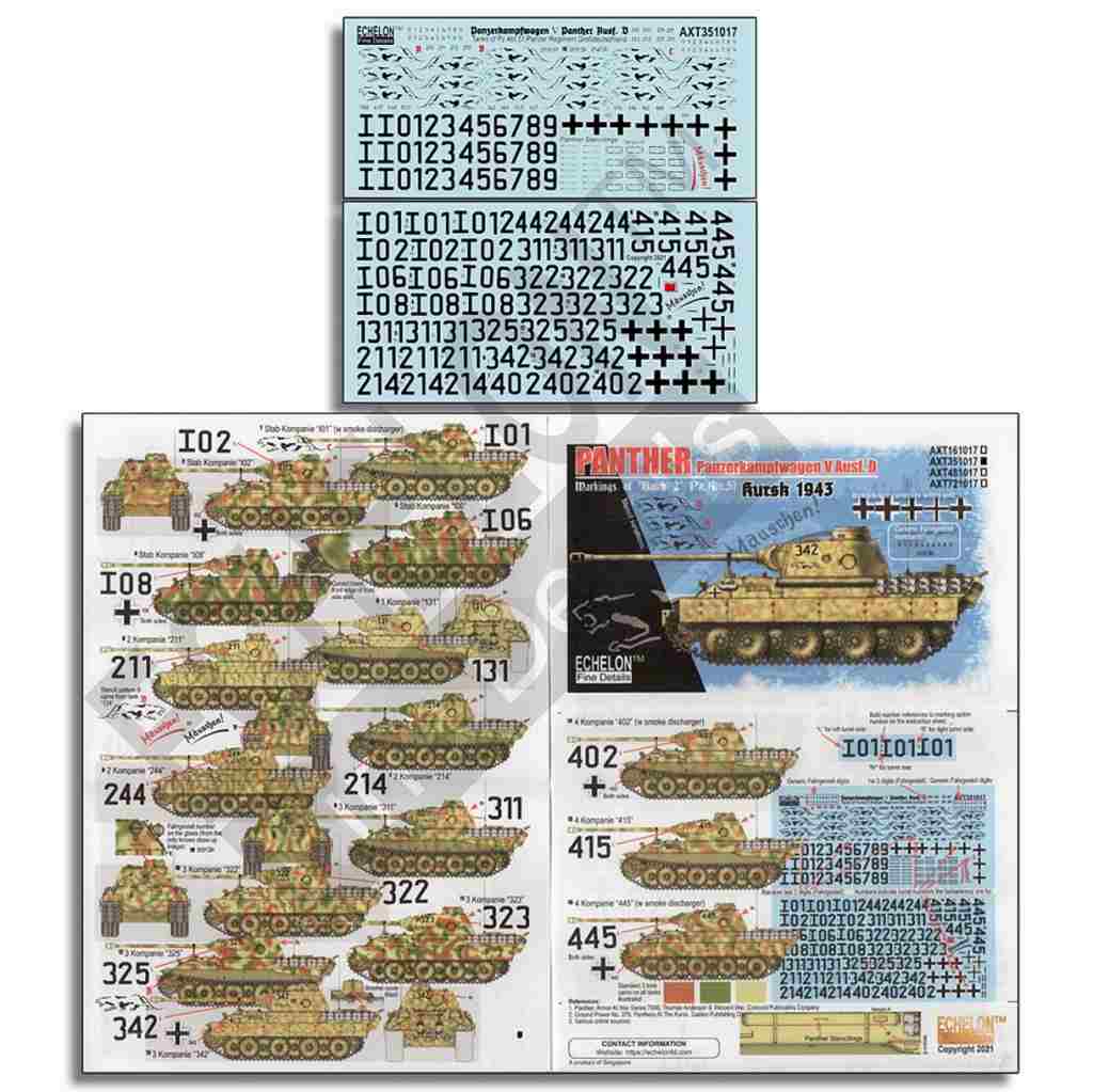 【新製品】AXT351017 WWII 独 第51戦車大隊所属のパンターD型「バッチ2」クルスク1943