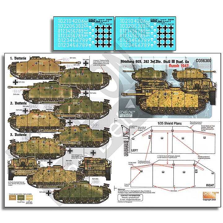 【新製品】D356300 1/35 WWII ドイツ 第282歩兵師団第905大隊のIII号突撃砲G型