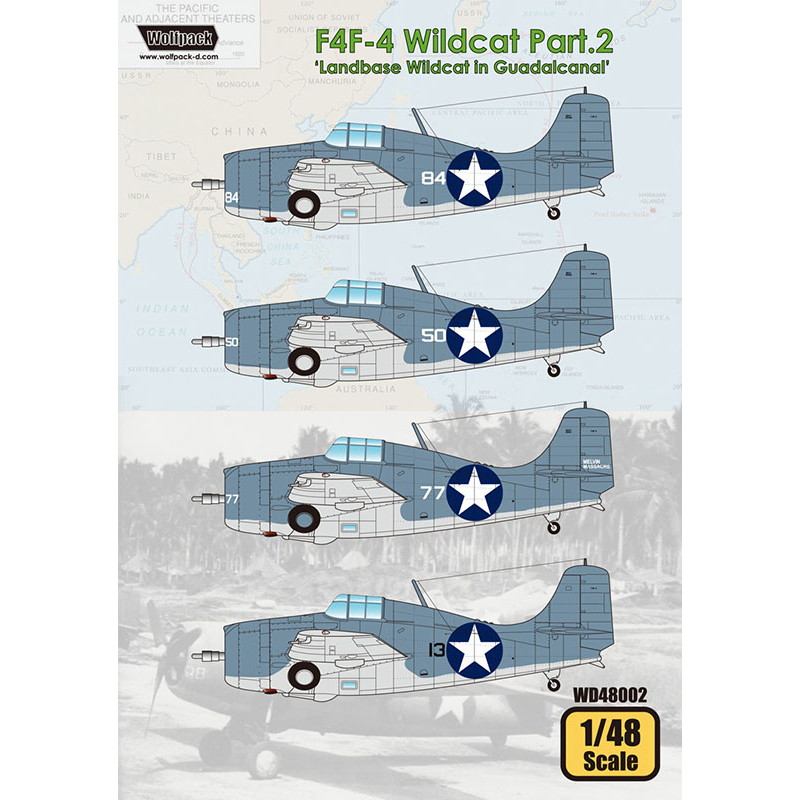 【新製品】[2013315000205] WD48002)F4F-4 ワイルドキャット パート2 ガダルカナル戦 陸上基地駐留機