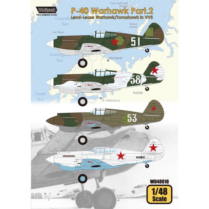 【新製品】WD48016)カーチス P-40 ウォーホーク Pt.2 レンドリース ウォーホーク/トマホーク